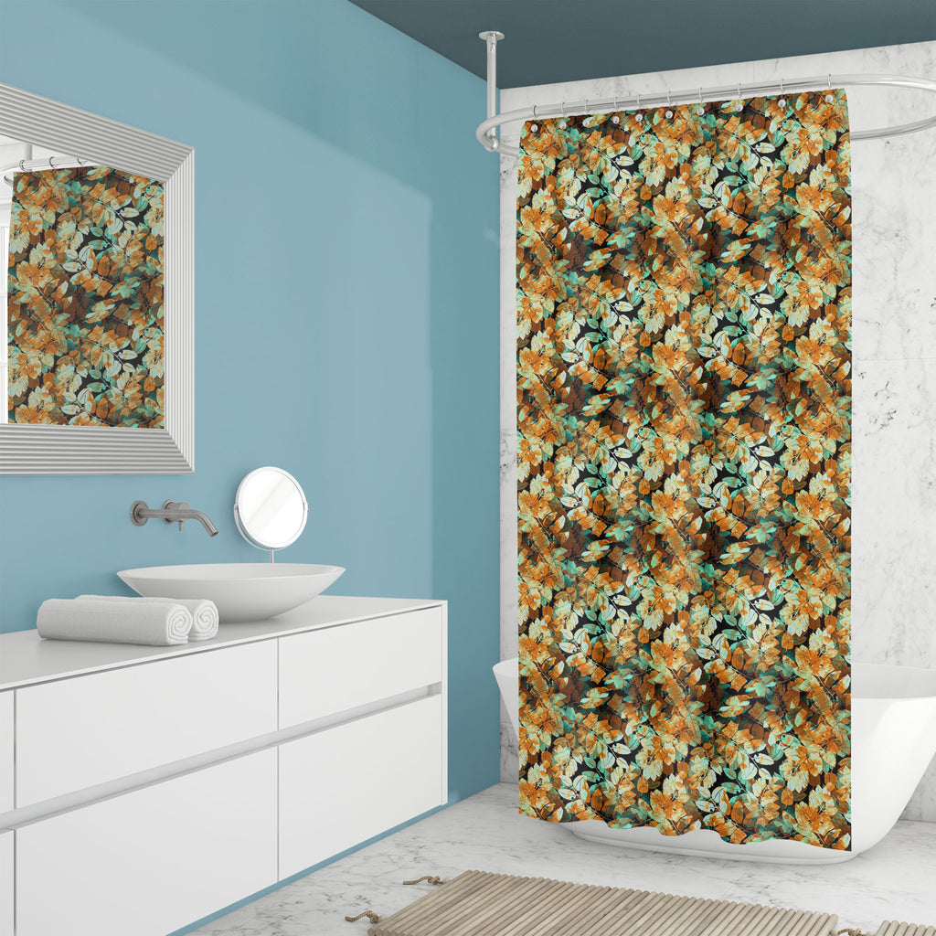 Abstract Botanical Leaves D1 Washable Waterproof Shower Curtain-Shower Curtains-CUR_SH_EL-IC 5015766 IC 5015766, Abstract Expressionism, Abstracts, Botanical, Digital, Digital Art, Drawing, Fashion, Floral, Flowers, Graphic, Illustrations, Nature, Patterns, Scenic, Semi Abstract, Sketches, Watercolour, abstract, leaves, d1, washable, waterproof, shower, curtain, pattern, watercolor, foliage, background, aquarelle, artwork, beauty, boho-chic, branch, color, colour, drawn, fabric, forest, frame, gift, hand, h