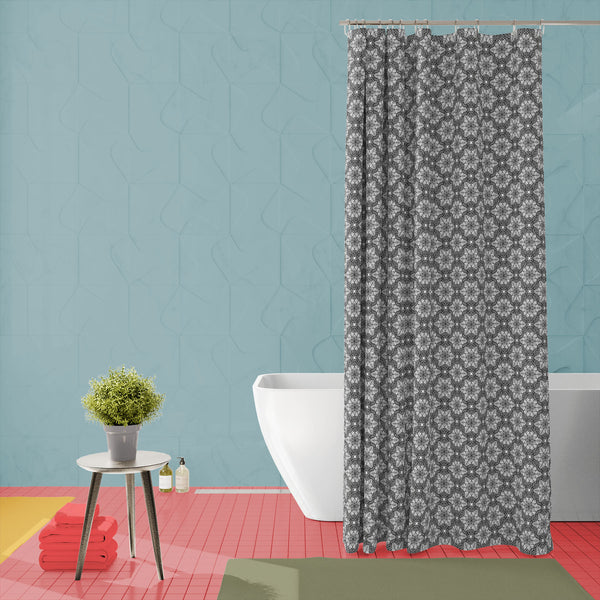 Mandala Art Washable Waterproof Shower Curtain-Shower Curtains-CUR_SH_EL-IC 5015781 IC 5015781, Abstract Expressionism, Abstracts, Allah, Arabic, Art and Paintings, Black, Black and White, Botanical, Circle, Culture, Drawing, Ethnic, Floral, Flowers, Geometric, Geometric Abstraction, Illustrations, Indian, Islam, Mandala, Nature, Patterns, Semi Abstract, Signs, Signs and Symbols, Symbols, Traditional, Tribal, Wedding, White, World Culture, art, washable, waterproof, polyester, shower, curtain, eyelets, abst