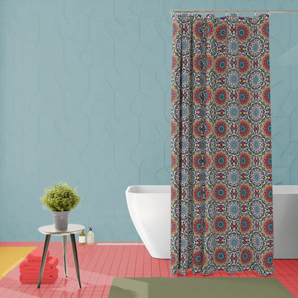 Boho Mandala Flowers Washable Waterproof Shower Curtain-Shower Curtains-CUR_SH_EL-IC 5015795 IC 5015795, Ancient, Art and Paintings, Botanical, Decorative, Drawing, Fantasy, Floral, Flowers, Historical, Illustrations, Indian, Mandala, Medieval, Nature, Paintings, Patterns, Signs, Signs and Symbols, Triangles, Vintage, boho, washable, waterproof, polyester, shower, curtain, eyelets, art, background, batik, blue, colorful, deco, decoration, design, elaborate, fabric, flower, greeting, grey, hippie, ink, intri