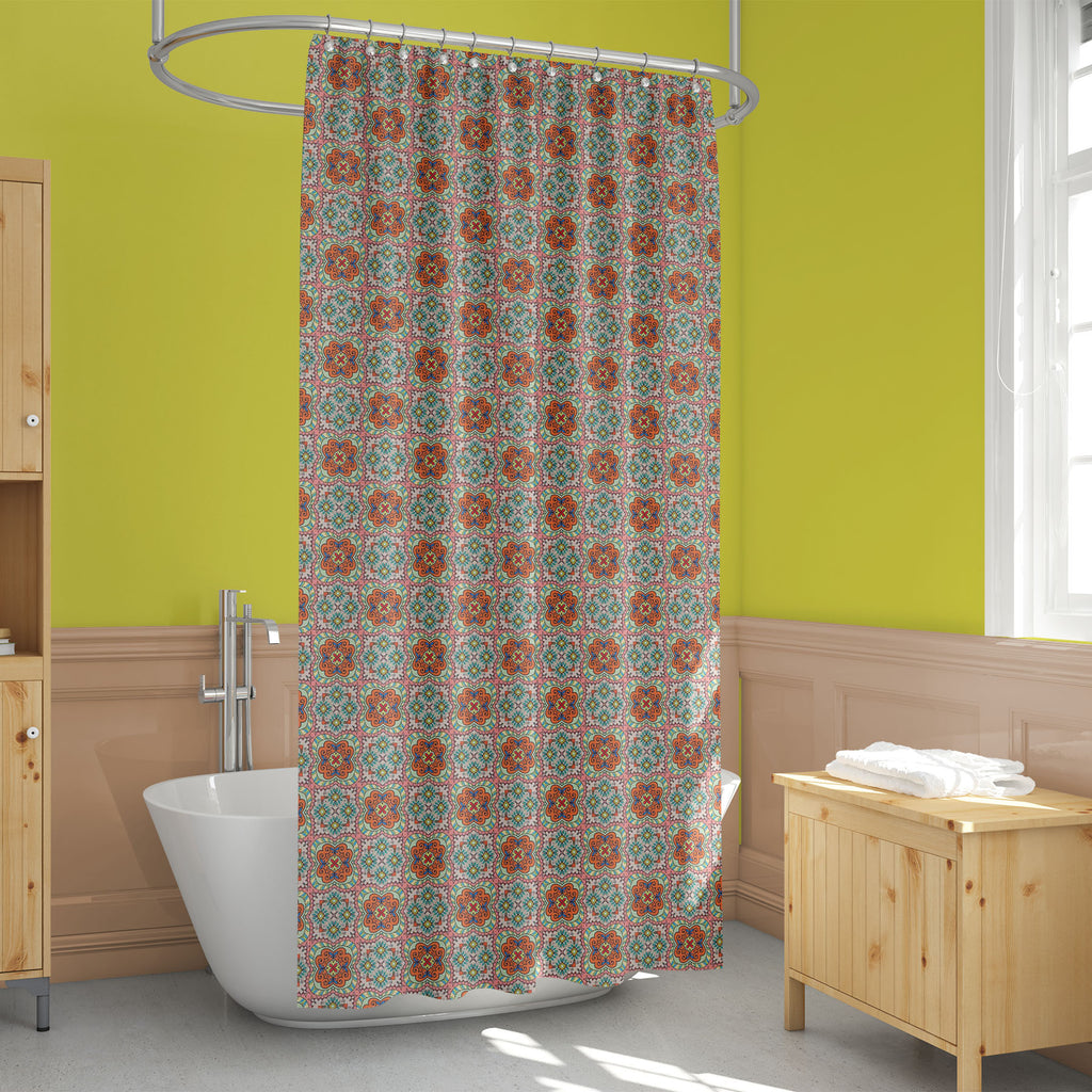 Arabic Floral Pattern D2 Washable Waterproof Shower Curtain-Shower Curtains-CUR_SH_EL-IC 5015807 IC 5015807, Abstract Expressionism, Abstracts, Ancient, Art and Paintings, Botanical, Culture, Decorative, Digital, Digital Art, Drawing, Ethnic, Fantasy, Floral, Flowers, Geometric, Geometric Abstraction, Graphic, Historical, Illustrations, Medieval, Nature, Paisley, Patterns, Pets, Semi Abstract, Signs, Signs and Symbols, Traditional, Tribal, Turkish, Vintage, World Culture, arabic, pattern, d2, washable, wate