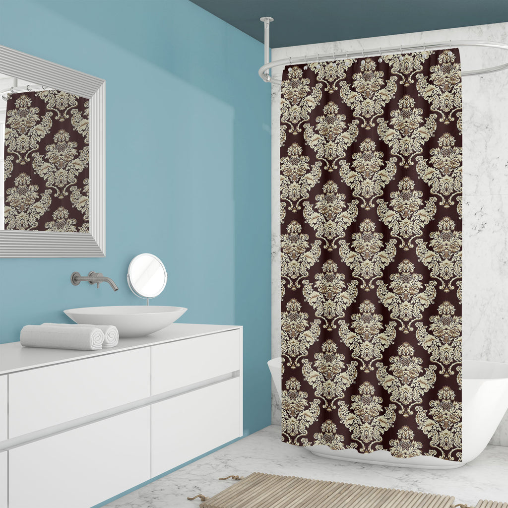 Baroque Ornament Pattern Washable Waterproof Shower Curtain-Shower Curtains-CUR_SH_EL-IC 5015814 IC 5015814, Abstract Expressionism, Abstracts, Art and Paintings, Baroque, Boats, Botanical, Digital, Digital Art, Floral, Flowers, Graphic, Illustrations, Landscapes, Nature, Nautical, Paintings, Patterns, Rococo, Scenic, Semi Abstract, Signs, Signs and Symbols, ornament, pattern, washable, waterproof, shower, curtain, abstract, art, backgrounds, beige, branch, brown, classic, color, curve, decoration, design, 