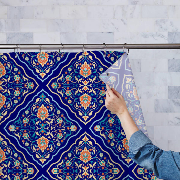 Traditional Arabic Flowers Washable Waterproof Shower Curtain-Shower Curtains-CUR_SH_EL-IC 5015855 IC 5015855, Allah, Ancient, Arabic, Architecture, Art and Paintings, Black and White, Bohemian, Botanical, Culture, Decorative, Ethnic, Floral, Flowers, Folk Art, Historical, Illustrations, Islam, Medieval, Moroccan, Nature, Patterns, Persian, Signs, Signs and Symbols, Traditional, Tribal, Turkish, Vintage, White, World Culture, washable, waterproof, polyester, shower, curtain, eyelets, art, seamless, ceramic,