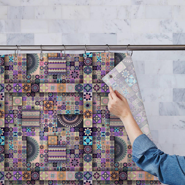 Vintage Floral & Mandala D6 Washable Waterproof Shower Curtain-Shower Curtains-CUR_SH_EL-IC 5015891 IC 5015891, Abstract Expressionism, Abstracts, African, Allah, Ancient, Arabic, Art and Paintings, Asian, Aztec, Bohemian, Botanical, Chinese, Culture, Decorative, Drawing, Ethnic, Floral, Flowers, Geometric, Geometric Abstraction, Historical, Illustrations, Indian, Islam, Mandala, Medieval, Nature, Patterns, Pets, Retro, Semi Abstract, Signs, Signs and Symbols, Traditional, Tribal, Turkish, Vintage, World Cu