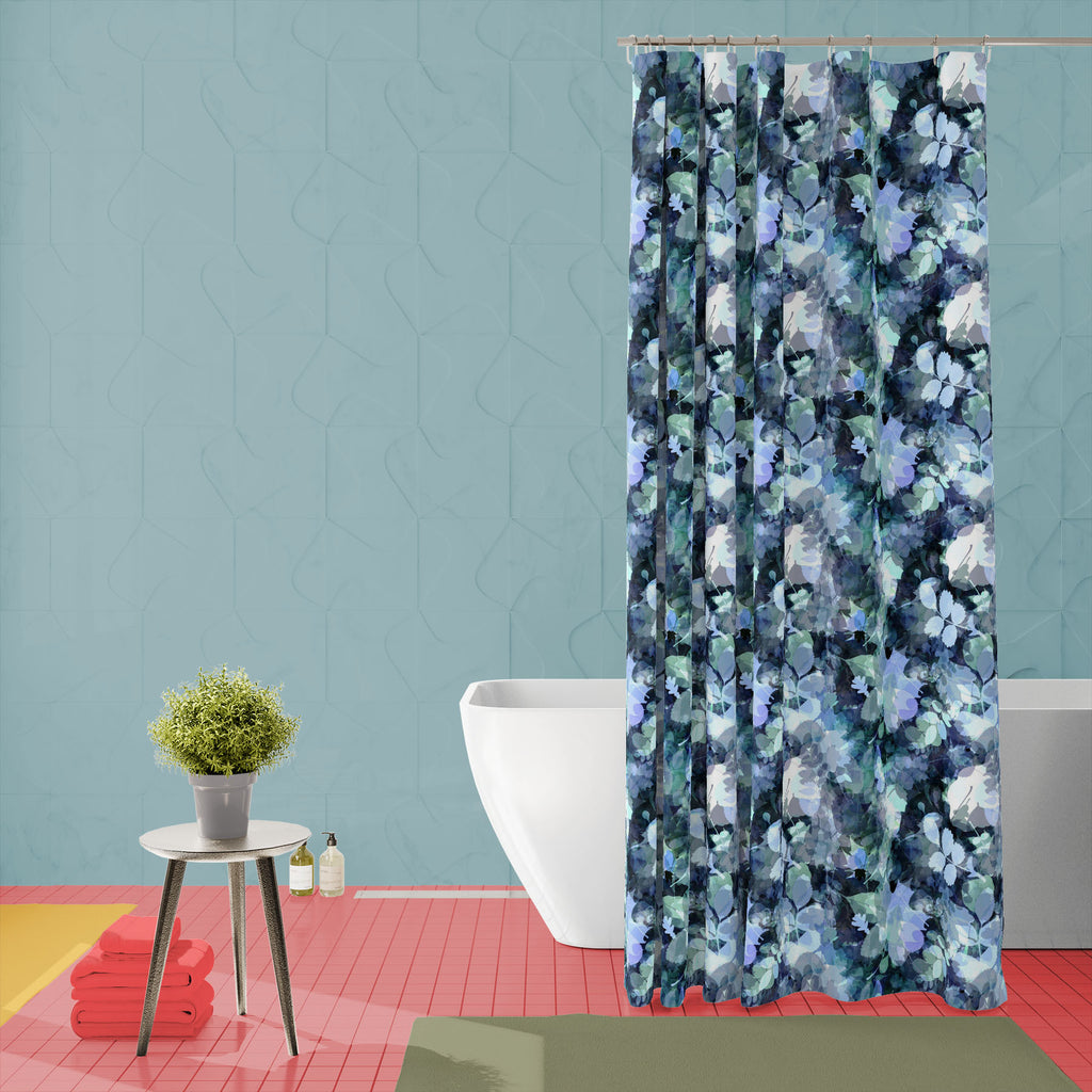 Abstract Blue Foliage Pattern Washable Waterproof Shower Curtain-Shower Curtains-CUR_SH_EL-IC 5015904 IC 5015904, Abstract Expressionism, Abstracts, Black, Black and White, Botanical, Floral, Flowers, Illustrations, Nature, Parents, Patterns, Semi Abstract, Watercolour, Wooden, abstract, blue, foliage, pattern, washable, waterproof, shower, curtain, seamless, texture, watercolor, background, vector, print, leaf, overlay, repeat, spots, tree, forest, wallpaper, alder, chaotic, complicated, fabric, maple, woo