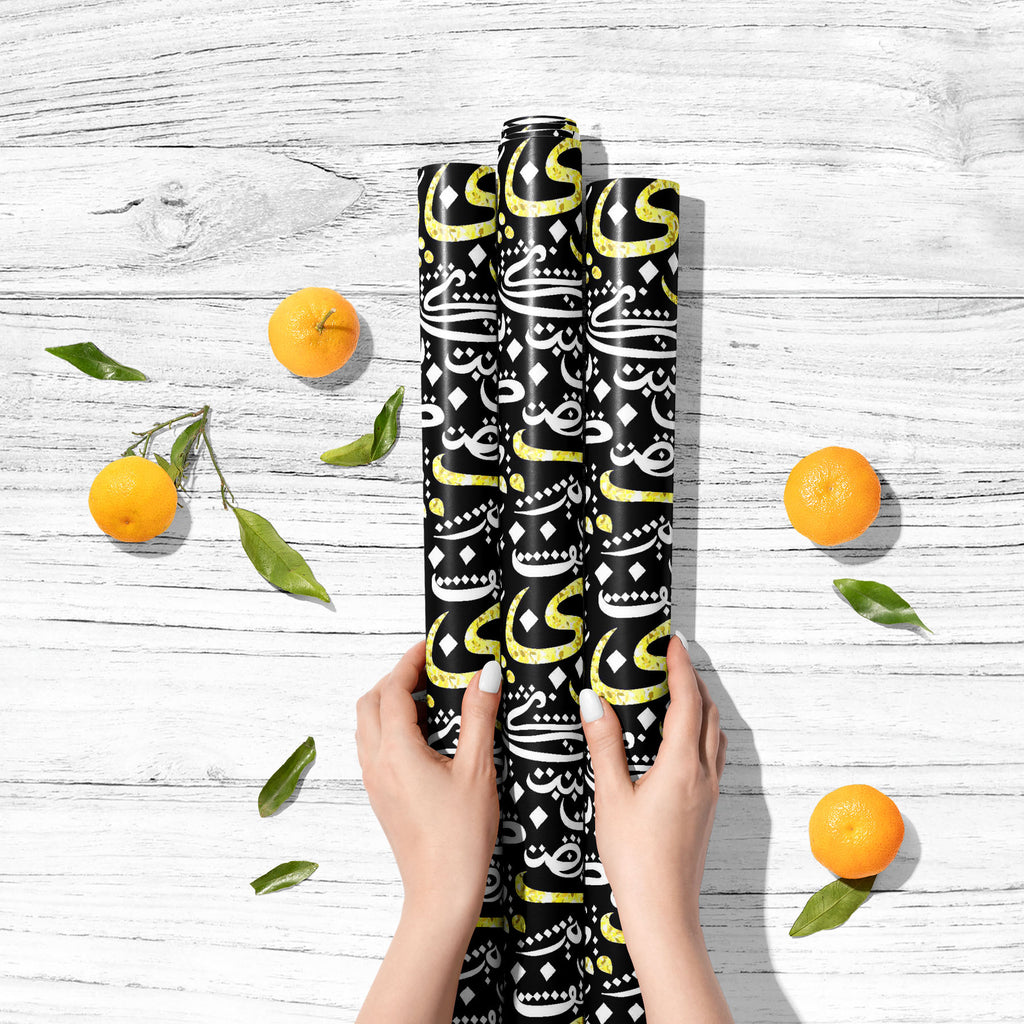 Golden Glitter Arabic Calligraphy Art & Craft Gift Wrapping Paper-Wrapping Papers-WRP_PP-IC 5015915 IC 5015915, Abstract Expressionism, Abstracts, Allah, Arabic, Art and Paintings, Black, Black and White, Calligraphy, Culture, Decorative, Digital, Digital Art, Ethnic, Festivals, Festivals and Occasions, Festive, Graphic, Holidays, Illustrations, Islam, Occasions, Patterns, Religion, Religious, Semi Abstract, Signs, Signs and Symbols, Symbols, Traditional, Tribal, Typography, World Culture, golden, glitter, 