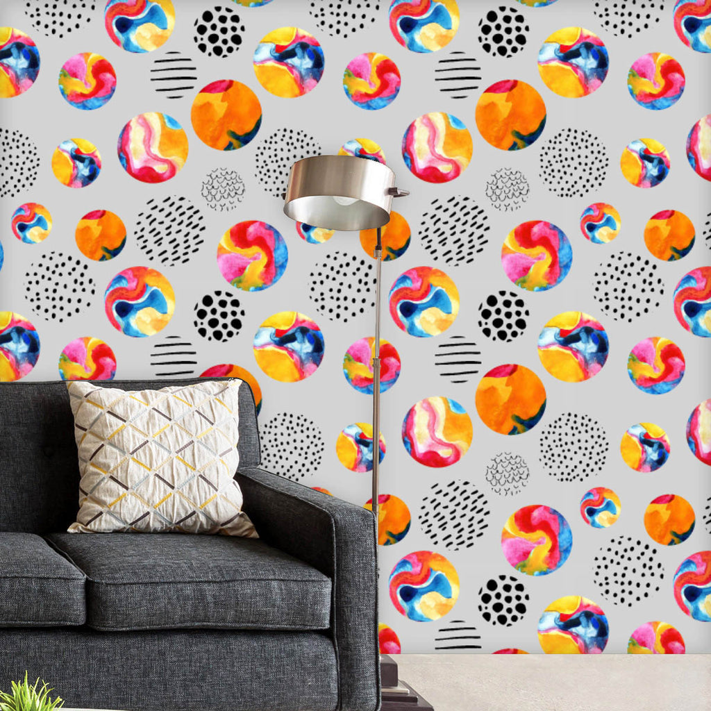 Abstract Colorful Circle Wallpaper Roll-Wallpapers Peel & Stick-WAL_PA-IC 5015916 IC 5015916, Abstract Expressionism, Abstracts, Art and Paintings, Black and White, Circle, Decorative, Digital, Digital Art, Geometric, Geometric Abstraction, Graphic, Hipster, Illustrations, Marble, Marble and Stone, Modern Art, Patterns, Plain, Semi Abstract, Signs, Signs and Symbols, Watercolour, White, abstract, colorful, wallpaper, roll, pattern, watercolor, art, background, bright, brush, bubble, color, cover, curve, dec