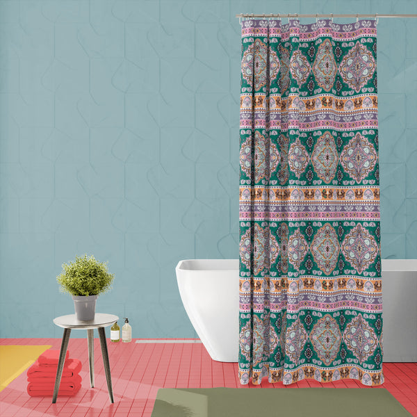 Indian Floral Paisley D1 Washable Waterproof Shower Curtain-Shower Curtains-CUR_SH_EL-IC 5015922 IC 5015922, Abstract Expressionism, Abstracts, Adult, Allah, Ancient, Arabic, Art and Paintings, Aztec, Books, Botanical, Circle, Culture, Digital, Digital Art, Ethnic, Festivals and Occasions, Festive, Floral, Flowers, Graphic, Historical, Illustrations, Indian, Islam, Mandala, Medieval, Nature, Paisley, Patterns, Retro, Semi Abstract, Signs, Signs and Symbols, Symbols, Traditional, Tribal, Vintage, World Cultu