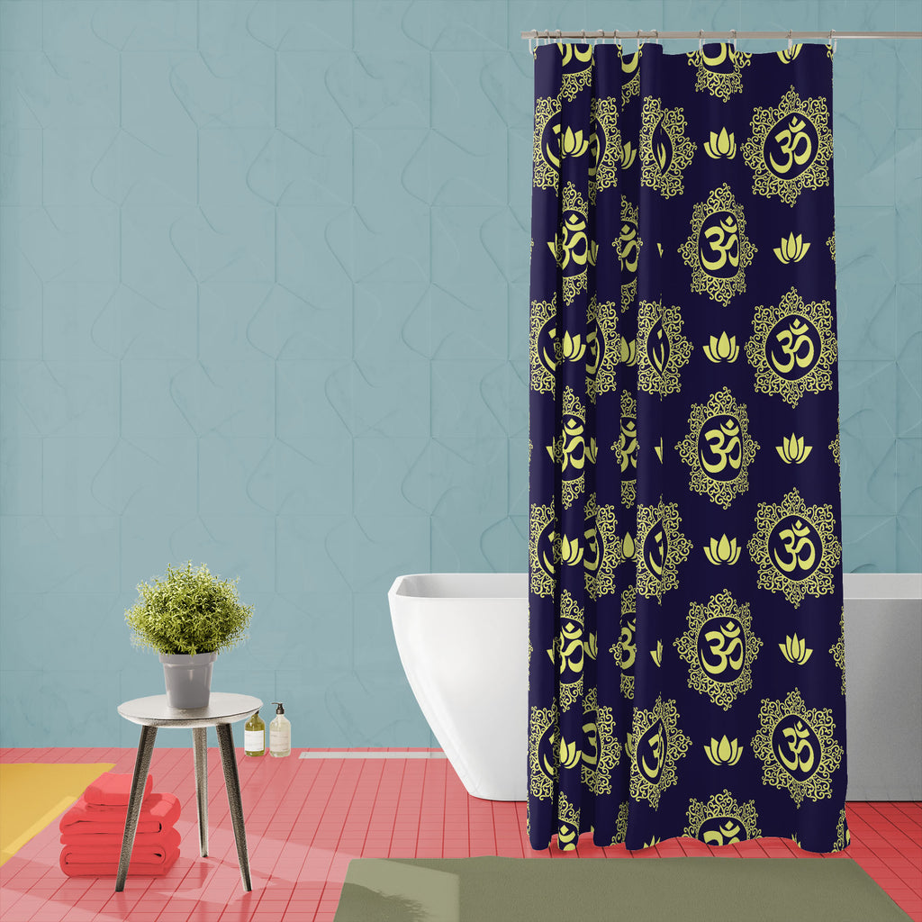 Hindu Om Aum Sign D1 Washable Waterproof Shower Curtain-Shower Curtains-CUR_SH_EL-IC 5015927 IC 5015927, Abstract Expressionism, Abstracts, Asian, Botanical, Buddhism, Culture, Ethnic, Festivals, Festivals and Occasions, Festive, Floral, Flowers, God Buddha, God Shiv, Hinduism, Illustrations, Indian, Mandala, Nature, Patterns, Religion, Religious, Semi Abstract, Signs, Signs and Symbols, Spiritual, Symbols, Traditional, Tribal, World Culture, hindu, om, aum, sign, d1, washable, waterproof, shower, curtain, 