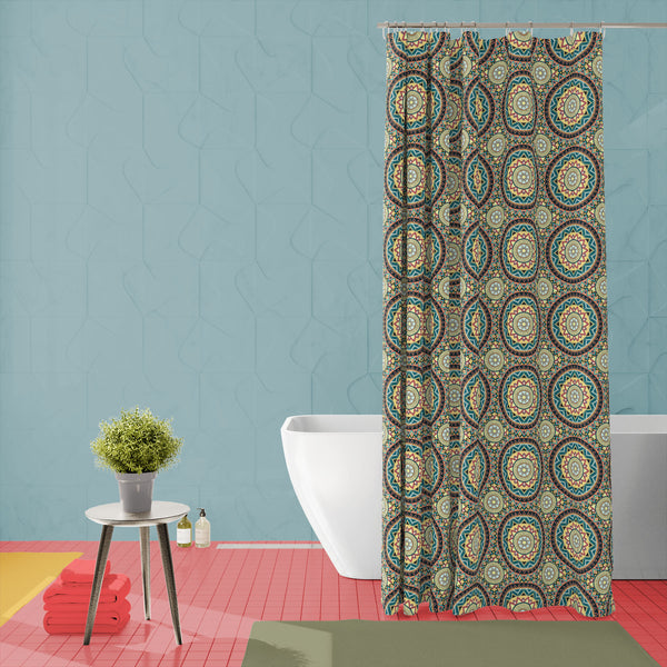 Indian Ornate Flowers D1 Washable Waterproof Shower Curtain-Shower Curtains-CUR_SH_EL-IC 5015964 IC 5015964, Abstract Expressionism, Abstracts, African, Allah, Ancient, Arabic, Art and Paintings, Asian, Aztec, Bohemian, Botanical, Chinese, Culture, Decorative, Digital, Digital Art, Drawing, Ethnic, Fashion, Floral, Flowers, Graphic, Historical, Illustrations, Indian, Islam, Mandala, Medieval, Mexican, Moroccan, Nature, Patterns, Retro, Semi Abstract, Signs, Signs and Symbols, Symbols, Traditional, Tribal, T