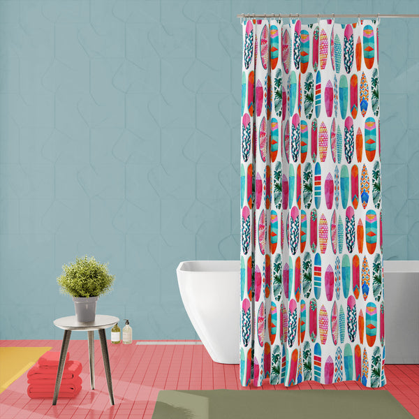 Watercolor Surfboats Washable Waterproof Shower Curtain-Shower Curtains-CUR_SH_EL-IC 5015997 IC 5015997, Automobiles, Hawaiian, Holidays, Ikat, Illustrations, Patterns, Signs, Signs and Symbols, Sports, Transportation, Travel, Tropical, Vehicles, Watercolour, watercolor, surfboats, washable, waterproof, polyester, shower, curtain, eyelets, pattern, surf, surfboard, board, seamless, color, water, activity, background, beach, california, hawaii, artwork, blue, colorful, decor, design, extrem, extreme, funny, 