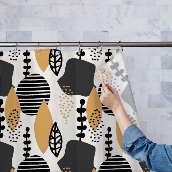 Abstract Style D4 Washable Waterproof Shower Curtain-Shower Curtains-CUR_SH_EL-IC 5016001 IC 5016001, Abstract Expressionism, Abstracts, Art and Paintings, Black, Black and White, Botanical, Collages, Decorative, Digital, Digital Art, Dots, Fashion, Floral, Flowers, Geometric Abstraction, Graphic, Illustrations, Marble and Stone, Modern Art, Nature, Patterns, Semi Abstract, Signs, Signs and Symbols, White, abstract, style, d4, washable, waterproof, polyester, shower, curtain, eyelets, pattern, shape, flower