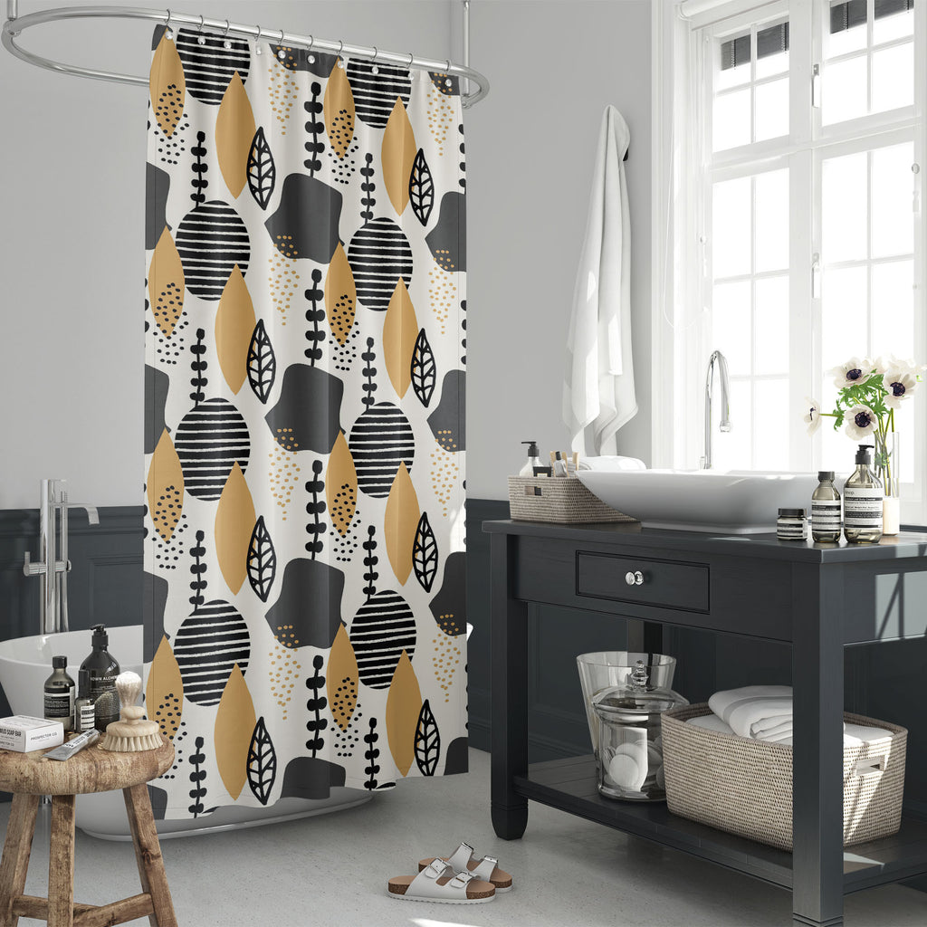 Abstract Style D4 Washable Waterproof Shower Curtain-Shower Curtains-CUR_SH_EL-IC 5016001 IC 5016001, Abstract Expressionism, Abstracts, Art and Paintings, Black, Black and White, Botanical, Collages, Decorative, Digital, Digital Art, Dots, Fashion, Floral, Flowers, Geometric Abstraction, Graphic, Illustrations, Marble and Stone, Modern Art, Nature, Patterns, Semi Abstract, Signs, Signs and Symbols, White, abstract, style, d4, washable, waterproof, shower, curtain, pattern, shape, flower, vector, background