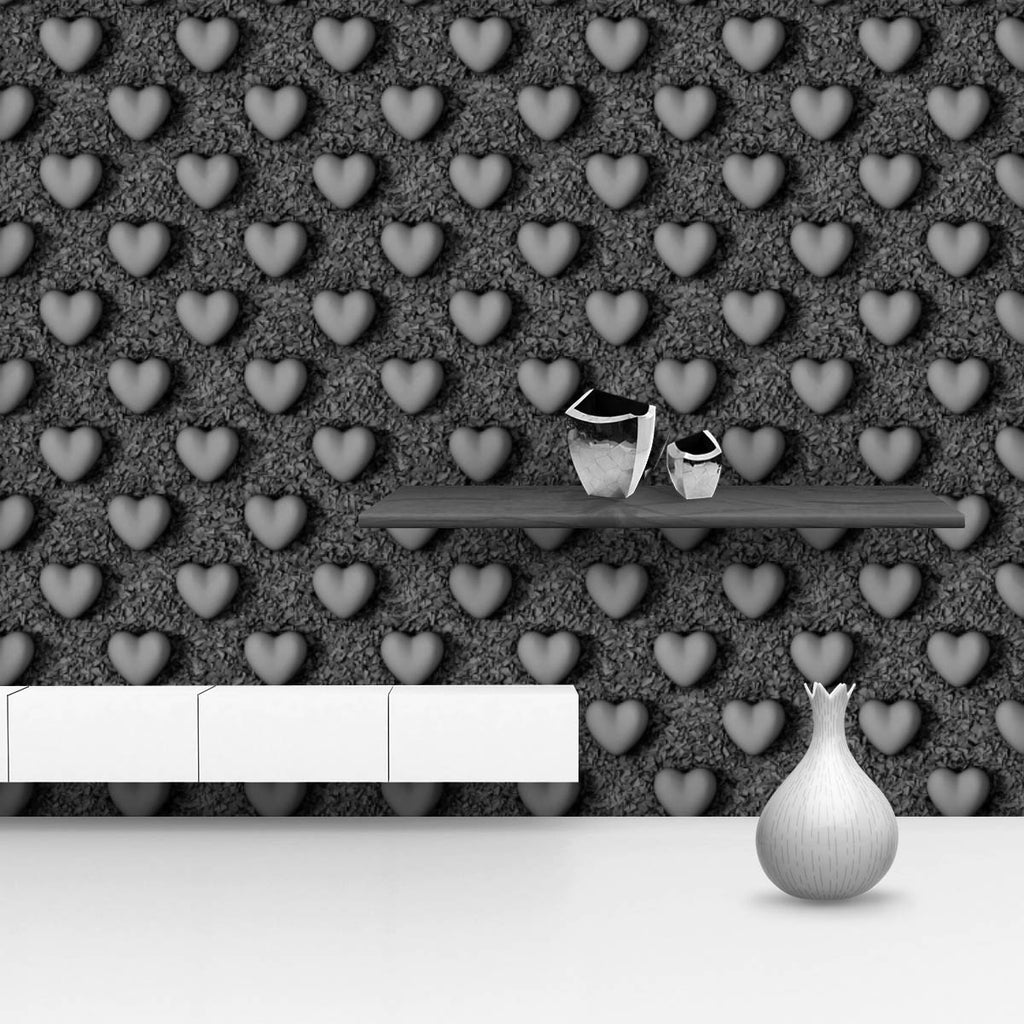 3D Hearts & Cubes Wallpaper Roll-Wallpapers Peel & Stick-WAL_PA-IC 5016017 IC 5016017, 3D, Abstract Expressionism, Abstracts, Art and Paintings, Black, Black and White, Digital, Digital Art, Graphic, Hearts, Illustrations, Love, Patterns, Romance, Semi Abstract, Wedding, cubes, wallpaper, roll, seamless, abstract, background, card, dark, day, endless, grayscales, grey, illustration, lovely, monochrome, ornament, romantic, texture, tileable, valentine, artzfolio, wallpapers for bedroom, wall papers full shee