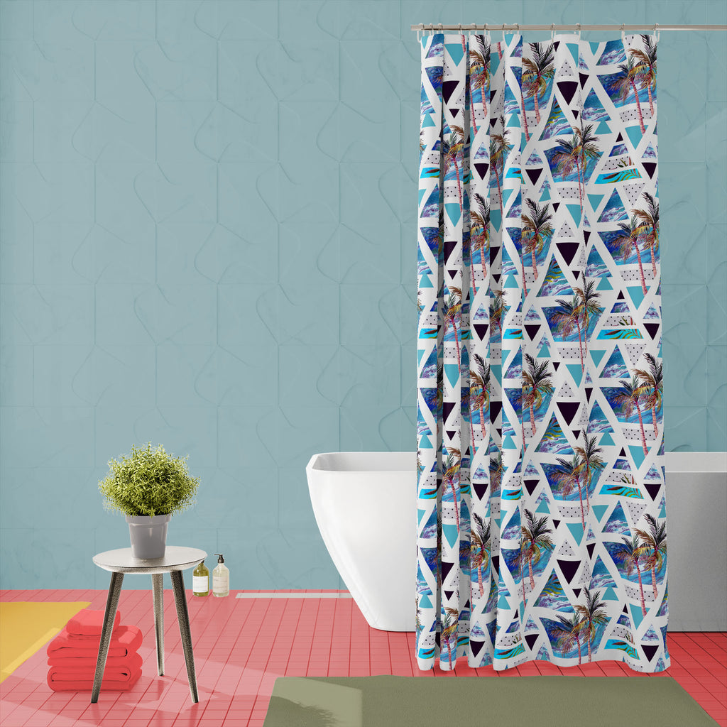 Abstract Tropical Palm Tree D1 Washable Waterproof Shower Curtain-Shower Curtains-CUR_SH_EL-IC 5016031 IC 5016031, 80s, 90s, Abstract Expressionism, Abstracts, Ancient, Art and Paintings, Automobiles, Bling, Digital, Digital Art, Dots, Geometric, Geometric Abstraction, Graphic, Grid Art, Hipster, Historical, Illustrations, Marble, Marble and Stone, Medieval, Minimalism, Patterns, Retro, Semi Abstract, Signs, Signs and Symbols, Transportation, Travel, Triangles, Tropical, Vehicles, Vintage, Watercolour, abst