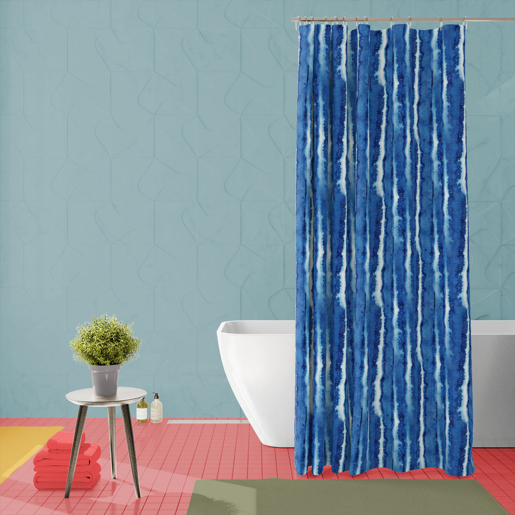 Shibori Indigo Batik D4 Washable Waterproof Shower Curtain-Shower Curtains-CUR_SH_EL-IC 5016134 IC 5016134, Abstract Expressionism, Abstracts, Art and Paintings, Black and White, Culture, Decorative, Ethnic, Fashion, Illustrations, Japanese, Paintings, Patterns, Retro, Semi Abstract, Shibori, Signs, Signs and Symbols, Traditional, Tribal, Watercolour, White, World Culture, indigo, batik, d4, washable, waterproof, shower, curtain, dye, tie, seamless, pattern, grunge, 1960, abstract, art, artistic, backdrop, 