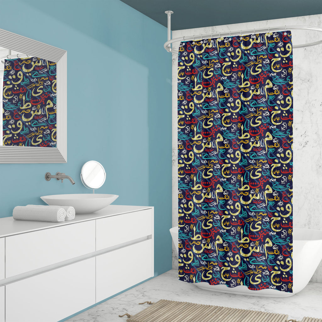 Eid Al Fitr Calligraphy Washable Waterproof Shower Curtain-Shower Curtains-CUR_SH_EL-IC 5016135 IC 5016135, Abstract Expressionism, Abstracts, Allah, Arabic, Art and Paintings, Black, Black and White, Calligraphy, Culture, Decorative, Digital, Digital Art, Ethnic, Festivals, Festivals and Occasions, Festive, Graphic, Holidays, Illustrations, Islam, Occasions, Patterns, Religion, Religious, Semi Abstract, Signs, Signs and Symbols, Symbols, Traditional, Tribal, Typography, World Culture, eid, al, fitr, washab