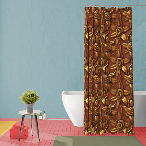 3D Golden Flowers Pattern Washable Waterproof Shower Curtain-Shower Curtains-CUR_SH_EL-IC 5016157 IC 5016157, 3D, Abstract Expressionism, Abstracts, Art and Paintings, Botanical, Decorative, Floral, Flowers, Nature, Patterns, Semi Abstract, Signs, Signs and Symbols, Wood, Metallic, golden, pattern, washable, waterproof, polyester, shower, curtain, eyelets, seamless, texture, wallpaper, abstract, background, bronze, flower, iron, metal, plank, wall, wooden, art, backdrop, bloom, blossom, board, brass, brown,