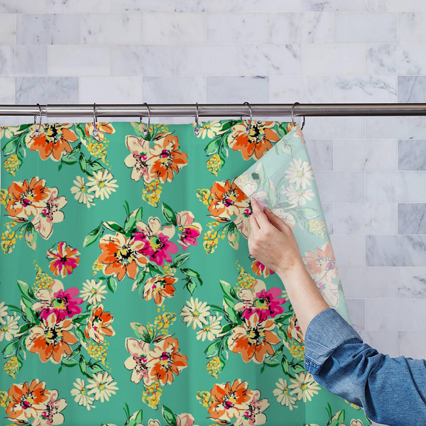 Colorful Floral Pattern D1, 60s, Ancient, Botanical, Drawing, Fashion, Floral, Flowers, Hand Drawn, Historical, Illustrations, Medieval, Nature, Patterns, Retro, Scenic, Signs, Signs and Symbols, Sketches, Vintage, 108 inch, 6feet, 72inch, 7feet, 84 inch, bathroom, bathtub, curtain, custom, dark, design, eyelet, home, hotel, plastic, polyester, pvc, set of 2, shower, single, vinyl, washable, washroom, waterproof, , , , 