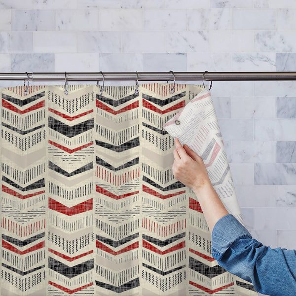 Abstract Chevron Pattern D2 Washable Waterproof Shower Curtain-Shower Curtains-CUR_SH_EL-IC 5016196 IC 5016196, Abstract Expressionism, Abstracts, Ancient, Art and Paintings, Black, Black and White, Chevron, Decorative, Digital, Digital Art, Fashion, Geometric, Geometric Abstraction, Graphic, Hand Drawn, Hipster, Historical, Illustrations, Medieval, Modern Art, Patterns, Retro, Semi Abstract, Signs, Signs and Symbols, Stripes, Vintage, abstract, pattern, d2, washable, waterproof, polyester, shower, curtain,