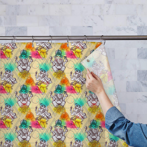 Hindu God Ganesha D44 Washable Waterproof Shower Curtain-Shower Curtains-CUR_SH_EL-IC 5016197 IC 5016197, Abstract Expressionism, Abstracts, Ancient, Art and Paintings, Asian, Buddhism, Culture, Digital, Digital Art, Ethnic, God Buddha, God Ganesh, God Krishna, God Shiv, God Vishnu, Graphic, Hinduism, Historical, Illustrations, Indian, Medieval, Paintings, Patterns, Religion, Religious, Semi Abstract, Signs, Signs and Symbols, Spiritual, Traditional, Tribal, Vintage, Watercolour, World Culture, hindu, god, 