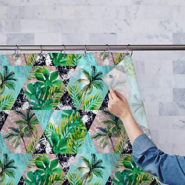 Watercolor Tropical Leaves and Palm Trees Washable Waterproof Shower Curtain-Shower Curtains-CUR_SH_EL-IC 5016230 IC 5016230, Abstract Expressionism, Abstracts, Ancient, Art and Paintings, Automobiles, Black and White, Bling, Botanical, Digital, Digital Art, Floral, Flowers, Geometric, Geometric Abstraction, Graphic, Hexagon, Hipster, Historical, Illustrations, Marble, Marble and Stone, Medieval, Modern Art, Nature, Patterns, Retro, Semi Abstract, Signs, Signs and Symbols, Stripes, Transportation, Travel, T