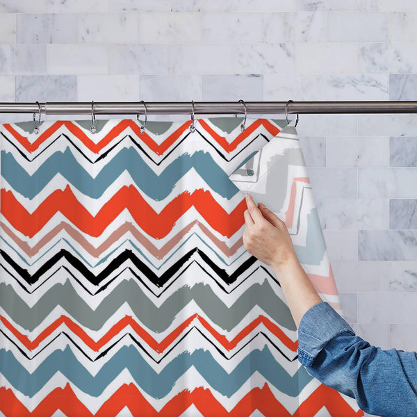 Abstract Minimalistic Zig Zag Washable Waterproof Shower Curtain-Shower Curtains-CUR_SH_EL-IC 5016279 IC 5016279, Abstract Expressionism, Abstracts, Ancient, Chevron, Culture, Decorative, Drawing, Ethnic, Fashion, Hand Drawn, Hipster, Historical, Illustrations, Medieval, Minimalism, Modern Art, Patterns, Semi Abstract, Signs, Signs and Symbols, Traditional, Tribal, Vintage, World Culture, abstract, minimalistic, zig, zag, washable, waterproof, polyester, shower, curtain, eyelets, pattern, beauty, seamless, 