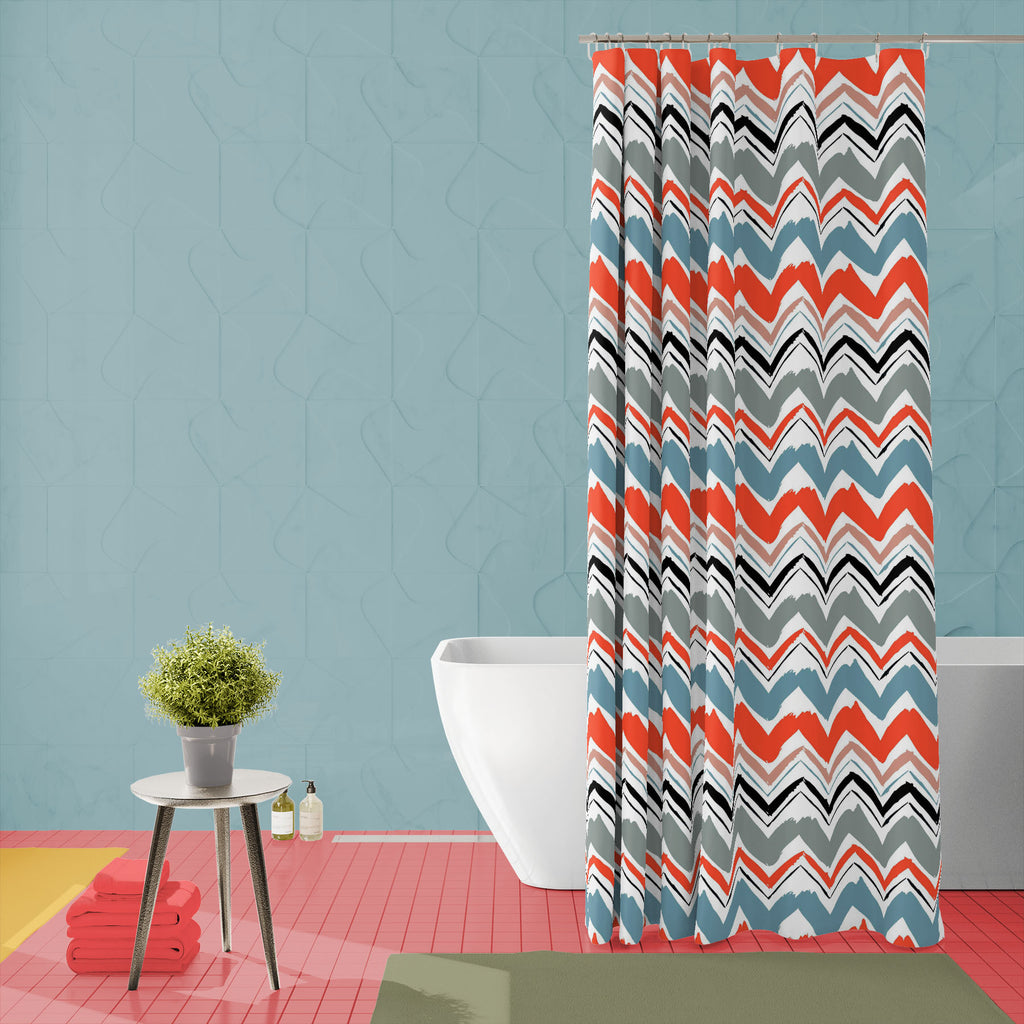 Abstract Minimalistic Zig Zag Washable Waterproof Shower Curtain-Shower Curtains-CUR_SH_EL-IC 5016279 IC 5016279, Abstract Expressionism, Abstracts, Ancient, Chevron, Culture, Decorative, Drawing, Ethnic, Fashion, Hand Drawn, Hipster, Historical, Illustrations, Medieval, Minimalism, Modern Art, Patterns, Semi Abstract, Signs, Signs and Symbols, Traditional, Tribal, Vintage, World Culture, abstract, minimalistic, zig, zag, washable, waterproof, shower, curtain, pattern, beauty, seamless, simple, elegant, mod