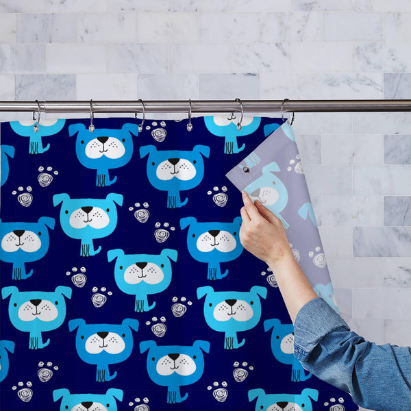 Abstract Blue Dog Pattern Washable Waterproof Shower Curtain-Shower Curtains-CUR_SH_EL-IC 5016321 IC 5016321, Animals, Animated Cartoons, Baby, Caricature, Cartoons, Children, Comics, Decorative, Digital, Digital Art, Drawing, Graphic, Illustrations, Kids, Love, Patterns, Pets, Romance, Signs, Signs and Symbols, Wildlife, abstract, blue, dog, pattern, washable, waterproof, polyester, shower, curtain, eyelets, cute, puppy, vector, seamless, funny, illustration, adorable, animal, beautiful, beauty, breed, can