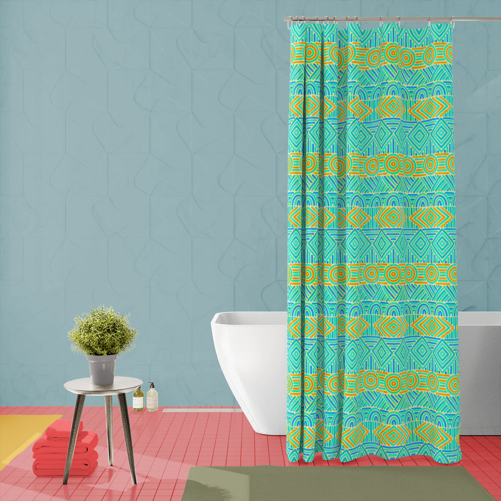 Tribal Grunge Horizontal Lines Washable Waterproof Shower Curtain-Shower Curtains-CUR_SH_EL-IC 5016328 IC 5016328, Abstract Expressionism, Abstracts, African, American, Ancient, Art and Paintings, Aztec, Culture, Digital, Digital Art, Ethnic, Fashion, Geometric, Geometric Abstraction, Graphic, Historical, Illustrations, Indian, Medieval, Mexican, Modern Art, Patterns, Retro, Semi Abstract, Signs, Signs and Symbols, Stripes, Traditional, Tribal, Vintage, Watercolour, World Culture, grunge, horizontal, lines,