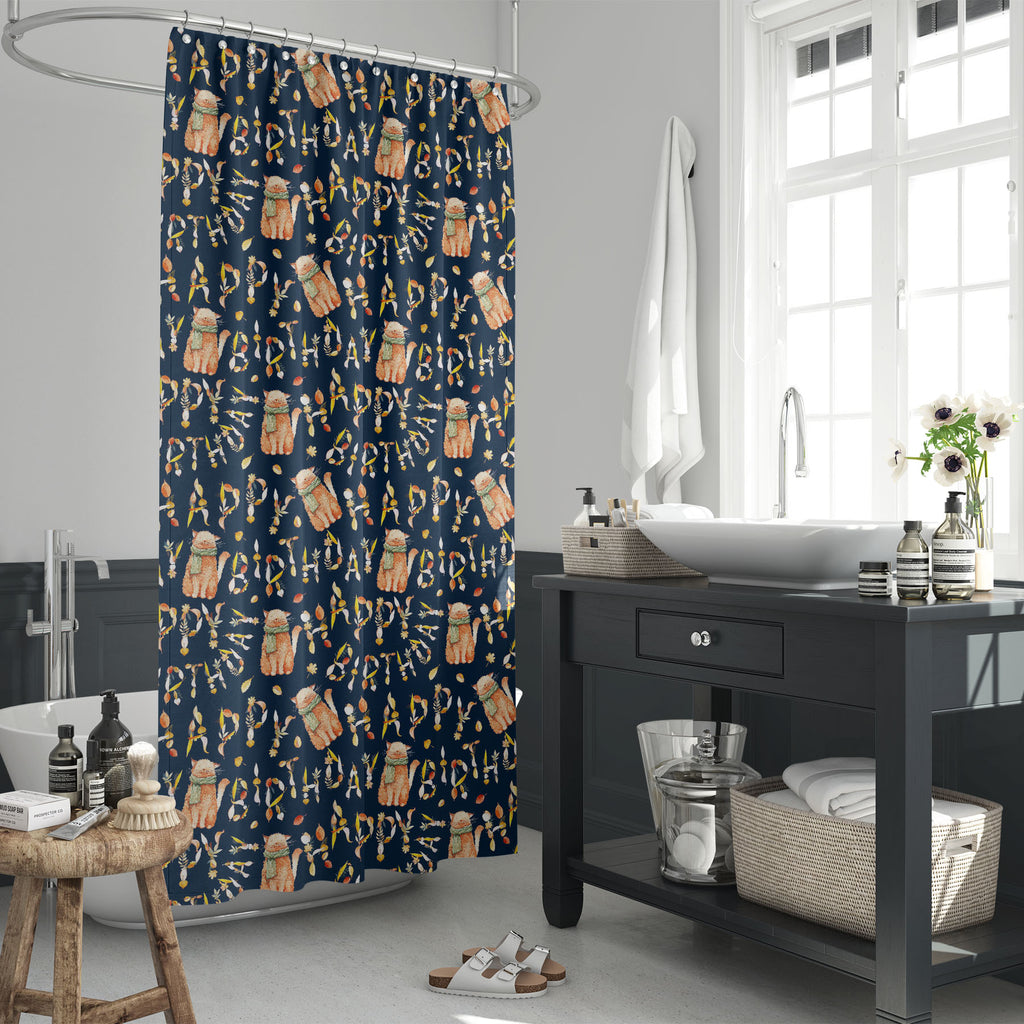 Happy Birthday with Ginger Cat D2 Washable Waterproof Shower Curtain-Shower Curtains-CUR_SH_EL-IC 5016374 IC 5016374, Ancient, Animals, Baby, Birthday, Black, Black and White, Books, Calligraphy, Children, Cities, City Views, Fantasy, Hand Drawn, Historical, Illustrations, Kids, Medieval, Nature, Patterns, Scenic, Text, Vintage, Watercolour, happy, with, ginger, cat, d2, washable, waterproof, shower, curtain, animal, autumn, background, blue, book, card, city, colorful, cozy, dark, defoliation, dreams, fair