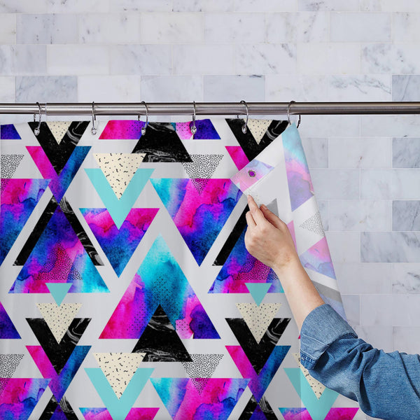 Abstract Triangles D7 Washable Waterproof Shower Curtain-Shower Curtains-CUR_SH_EL-IC 5016399 IC 5016399, 80s, Abstract Expressionism, Abstracts, Ancient, Art and Paintings, Black, Black and White, Bling, Digital, Digital Art, Dots, Geometric, Geometric Abstraction, Graphic, Hipster, Historical, Illustrations, Marble, Marble and Stone, Medieval, Minimalism, Modern Art, Patterns, Retro, Semi Abstract, Signs, Signs and Symbols, Stripes, Triangles, Vintage, Watercolour, abstract, d7, washable, waterproof, poly