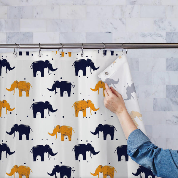 Cartoon Elephant D5 Washable Waterproof Shower Curtain-Shower Curtains-CUR_SH_EL-IC 5016406 IC 5016406, Abstract Expressionism, Abstracts, Ancient, Animals, Animated Cartoons, Art and Paintings, Baby, Caricature, Cartoons, Children, Digital, Digital Art, Fashion, Geometric, Geometric Abstraction, Graphic, Hand Drawn, Historical, Illustrations, Kids, Medieval, Patterns, Retro, Semi Abstract, Signs, Signs and Symbols, Vintage, cartoon, elephant, d5, washable, waterproof, polyester, shower, curtain, eyelets, w