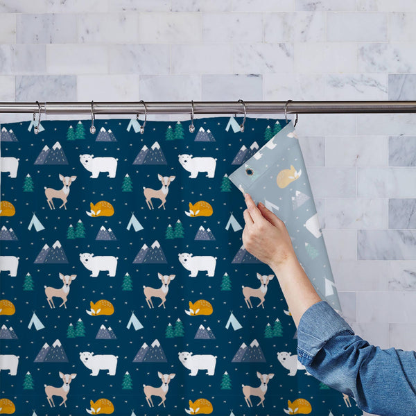 Scandinavian Animals Washable Waterproof Shower Curtain-Shower Curtains-CUR_SH_EL-IC 5016434 IC 5016434, Abstract Expressionism, Abstracts, Animals, Animated Cartoons, Art and Paintings, Baby, Black and White, Caricature, Cartoons, Children, Christianity, Culture, Decorative, Digital, Digital Art, Ethnic, Graphic, Holidays, Illustrations, Kids, Landscapes, Modern Art, Mountains, Nature, Patterns, Scandinavian, Scenic, Seasons, Semi Abstract, Signs, Signs and Symbols, Traditional, Tribal, White, Wooden, Worl