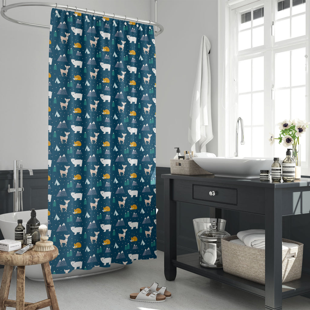 Scandinavian Animals Washable Waterproof Shower Curtain-Shower Curtains-CUR_SH_EL-IC 5016434 IC 5016434, Abstract Expressionism, Abstracts, Animals, Animated Cartoons, Art and Paintings, Baby, Black and White, Caricature, Cartoons, Children, Christianity, Culture, Decorative, Digital, Digital Art, Ethnic, Graphic, Holidays, Illustrations, Kids, Landscapes, Modern Art, Mountains, Nature, Patterns, Scandinavian, Scenic, Seasons, Semi Abstract, Signs, Signs and Symbols, Traditional, Tribal, White, Wooden, Worl