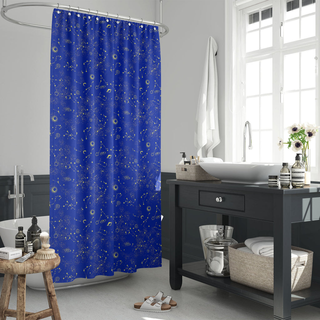 Space Galaxy Constellation Washable Waterproof Shower Curtain-Shower Curtains-CUR_SH_EL-IC 5016442 IC 5016442, Abstract Expressionism, Abstracts, Astrology, Astronomy, Black, Black and White, Cosmology, Digital, Digital Art, Graphic, Horoscope, Illustrations, Nature, Patterns, Scenic, Science Fiction, Semi Abstract, Signs, Signs and Symbols, Space, Stars, Sun Signs, Zodiac, galaxy, constellation, washable, waterproof, shower, curtain, star, pattern, moon, vector, seamless, cosmic, background, cosmos, sign, 