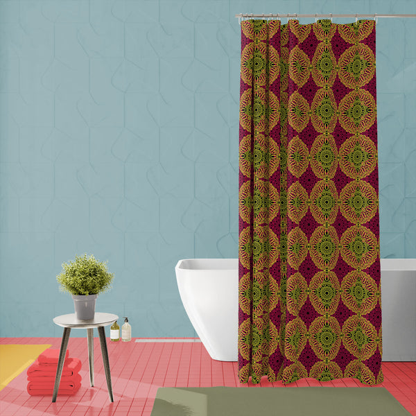 Damask Ethnic Mandala D1 Washable Waterproof Shower Curtain-Shower Curtains-CUR_SH_EL-IC 5016447 IC 5016447, Abstract Expressionism, Abstracts, African, Allah, Ancient, Arabic, Asian, Aztec, Bohemian, Botanical, Culture, Damask, Digital, Digital Art, Ethnic, Floral, Flowers, Folk Art, Geometric, Geometric Abstraction, Graphic, Grid Art, Historical, Illustrations, Indian, Islam, Mandala, Medieval, Mexican, Moroccan, Nature, Patterns, Retro, Semi Abstract, Traditional, Tribal, Turkish, Vintage, World Culture,