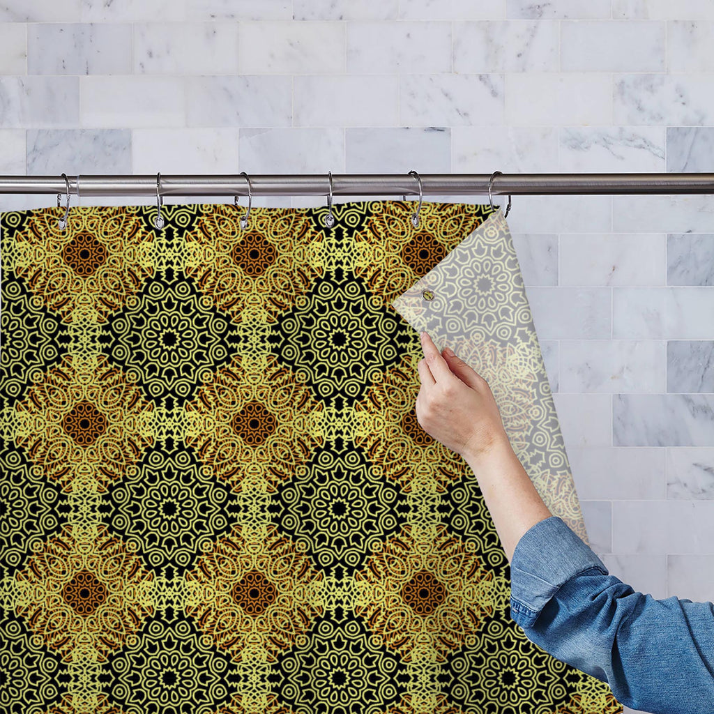 Ottoman Damask Mandalas D1 Washable Waterproof Shower Curtain-Shower Curtains-CUR_SH_EL-IC 5016448 IC 5016448, Abstract Expressionism, Abstracts, African, Allah, Ancient, Arabic, Art and Paintings, Asian, Aztec, Bohemian, Botanical, Culture, Damask, Digital, Digital Art, Ethnic, Floral, Flowers, Folk Art, Geometric, Geometric Abstraction, Graphic, Grid Art, Historical, Illustrations, Indian, Islam, Mandala, Medieval, Mexican, Moroccan, Nature, Patterns, Pets, Retro, Semi Abstract, Signs, Signs and Symbols, 