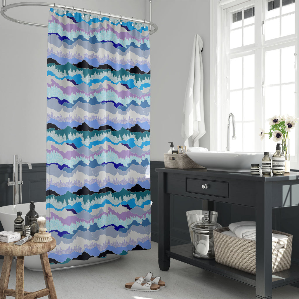 Abstract Forest Mountain Washable Waterproof Shower Curtain-Shower Curtains-CUR_SH_EL-IC 5016455 IC 5016455, Abstract Expressionism, Abstracts, Art and Paintings, Automobiles, Black, Black and White, Christianity, Digital, Digital Art, God Ram, Graphic, Hinduism, Illustrations, Landscapes, Mountains, Nature, Panorama, Patterns, Scenic, Seasons, Semi Abstract, Signs, Signs and Symbols, Transportation, Travel, Vehicles, White, abstract, forest, mountain, washable, waterproof, shower, curtain, pattern, winter,