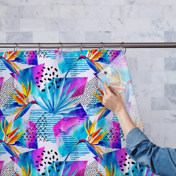 Watercolor Tropical Flowers D4 Washable Waterproof Shower Curtain-Shower Curtains-CUR_SH_EL-IC 5016473 IC 5016473, Art and Paintings, Botanical, Digital, Digital Art, Dots, Floral, Flowers, Geometric, Geometric Abstraction, Graphic, Illustrations, Nature, Patterns, Scenic, Signs, Signs and Symbols, Stripes, Triangles, Tropical, Watercolour, watercolor, d4, washable, waterproof, polyester, shower, curtain, eyelets, flower, pattern, background, color, leaf, paradise, seamless, art, blue, dash, design, doodle,