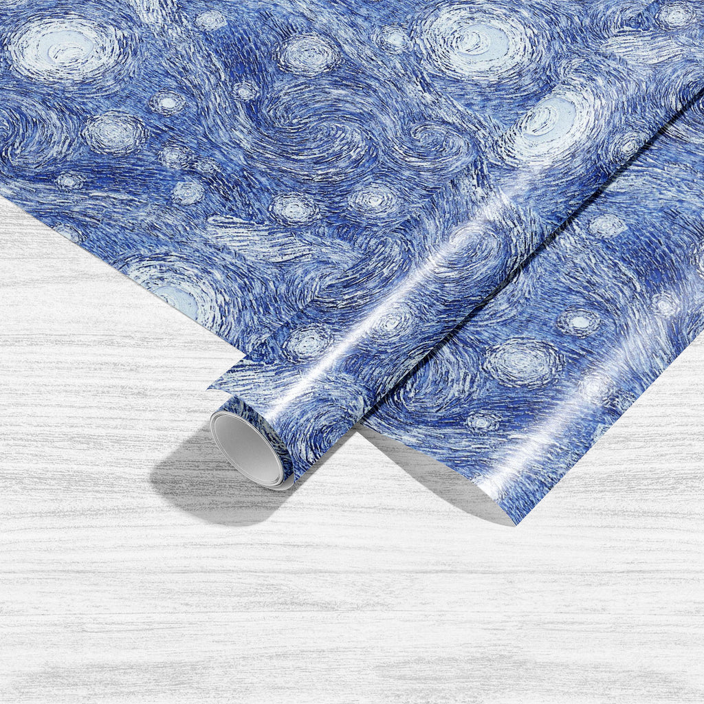 3D Abstract Vincent Van Gogh Art & Craft Gift Wrapping Paper-Wrapping Papers-WRP_PP-IC 5016474 IC 5016474, 3D, Abstract Expressionism, Abstracts, Art and Paintings, Drawing, Fantasy, Illustrations, Modern Art, Patterns, Retro, Semi Abstract, Signs, Signs and Symbols, Stars, abstract, vincent, van, gogh, art, craft, gift, wrapping, paper, night, starry, texture, design, pattern, style, backdrop, background, blue, color, colors, decoration, doodle, illustration, image, impression, modern, oil, paint, picture,