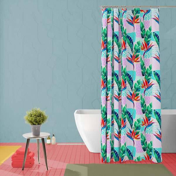 Watercolor Tropical Flowers D5 Washable Waterproof Shower Curtain-Shower Curtains-CUR_SH_EL-IC 5016480 IC 5016480, Art and Paintings, Botanical, Digital, Digital Art, Dots, Floral, Flowers, Geometric, Geometric Abstraction, Graphic, Illustrations, Minimalism, Nature, Patterns, Scenic, Signs, Signs and Symbols, Tropical, Watercolour, watercolor, d5, washable, waterproof, polyester, shower, curtain, eyelets, art, background, banana, blue, color, dash, design, doodle, element, exotic, fabric, flora, flower, ge