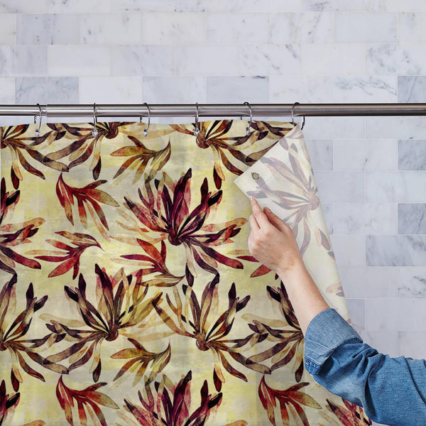 Abstract Flowers & Leaves Washable Waterproof Shower Curtain-Shower Curtains-CUR_SH_EL-IC 5016500 IC 5016500, Abstract Expressionism, Abstracts, Ancient, Art and Paintings, Books, Botanical, Collages, Drawing, Fashion, Floral, Flowers, Historical, Illustrations, Japanese, Medieval, Nature, Patterns, Scenic, Semi Abstract, Signs, Signs and Symbols, Sketches, Sumi-e, Vintage, Watercolour, abstract, leaves, washable, waterproof, polyester, shower, curtain, eyelets, pattern, flower, texture, artwork, seamless, 