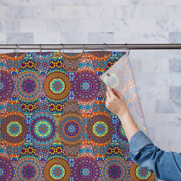 Vintage Floral & Mandala D16 Washable Waterproof Shower Curtain-Shower Curtains-CUR_SH_EL-IC 5016502 IC 5016502, Abstract Expressionism, Abstracts, African, Ancient, Art and Paintings, Bohemian, Botanical, Chinese, Culture, Decorative, Ethnic, Fashion, Floral, Flowers, Geometric, Geometric Abstraction, Historical, Illustrations, Indian, Mandala, Medieval, Mexican, Moroccan, Nature, Patterns, Pets, Retro, Semi Abstract, Signs, Signs and Symbols, Traditional, Tribal, Turkish, Vintage, World Culture, d16, wash