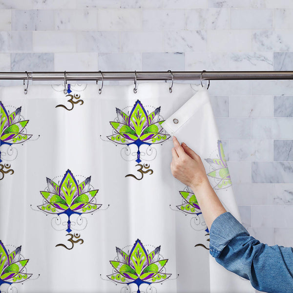 Green Lotus Washable Waterproof Shower Curtain-Shower Curtains-CUR_SH_EL-IC 5016507 IC 5016507, Art and Paintings, Black and White, Botanical, Buddhism, Calligraphy, Decorative, Drawing, Floral, Flowers, God Buddha, Hinduism, Icons, Illustrations, Indian, Nature, Patterns, Religion, Religious, Scenic, Signs, Signs and Symbols, Sketches, Spiritual, Symbols, White, green, lotus, washable, waterproof, polyester, shower, curtain, eyelets, art, artist, backdrop, background, blossom, bouquet, buddha, concept, cre