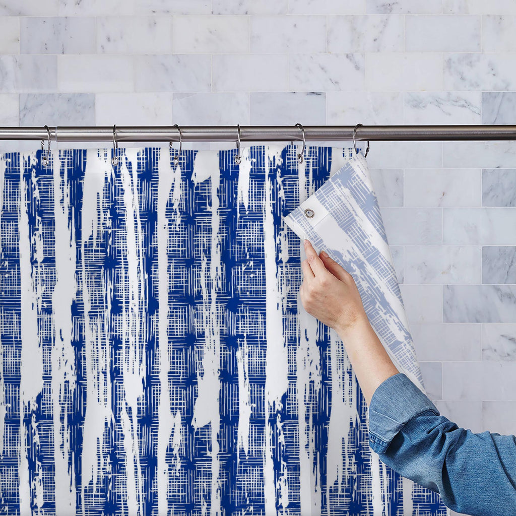 Abstract Indigo Tie Dye Batik D7 Washable Waterproof Shower Curtain-Shower Curtains-CUR_SH_EL-IC 5016536 IC 5016536, Abstract Expressionism, Abstracts, Black and White, Chinese, Culture, Ethnic, Fashion, Folk Art, Illustrations, Japanese, Modern Art, Nature, Patterns, Scenic, Semi Abstract, Shibori, Signs, Signs and Symbols, Stripes, Traditional, Tribal, Watercolour, White, World Culture, abstract, indigo, tie, dye, batik, d7, washable, waterproof, shower, curtain, pattern, seamless, hippie, kimono, swimwea