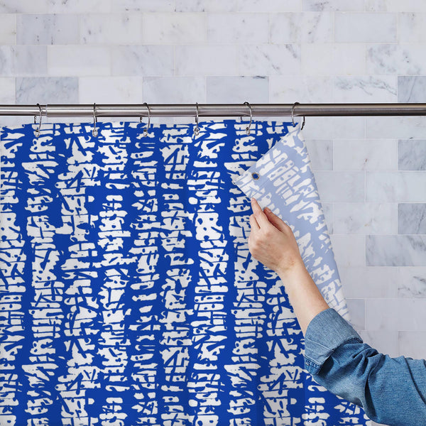 Abstract Indigo Tie Dye Batik D9 Washable Waterproof Shower Curtain-Shower Curtains-CUR_SH_EL-IC 5016543 IC 5016543, Abstract Expressionism, Abstracts, Black and White, Chinese, Culture, Ethnic, Fashion, Folk Art, Illustrations, Japanese, Modern Art, Nature, Patterns, Scenic, Semi Abstract, Shibori, Signs, Signs and Symbols, Stripes, Traditional, Tribal, Watercolour, White, World Culture, abstract, indigo, tie, dye, batik, d9, washable, waterproof, polyester, shower, curtain, eyelets, pattern, background, b