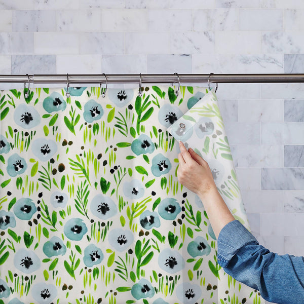 Watercolor Floral Pattern D49 Washable Waterproof Shower Curtain-Shower Curtains-CUR_SH_EL-IC 5016561 IC 5016561, Art and Paintings, Botanical, Floral, Flowers, Gouache, Illustrations, Miniature Art, Nature, Patterns, Scenic, Signs, Signs and Symbols, Watercolour, watercolor, pattern, d49, washable, waterproof, polyester, shower, curtain, eyelets, blue, green, seamless, art, backdrop, background, beige, bloom, cute, delicate, design, fabric, flower, garden, grass, illustration, leaf, miniature, paint, paper