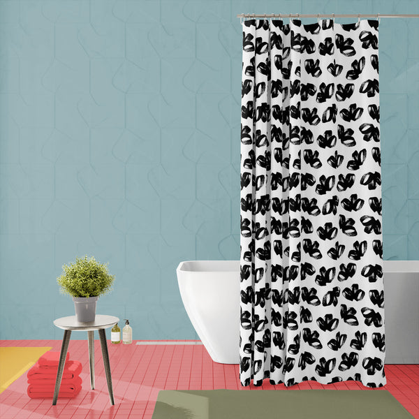 Abstract Brush Stroke D28 Washable Waterproof Shower Curtain-Shower Curtains-CUR_SH_EL-IC 5016579 IC 5016579, Abstract Expressionism, Abstracts, Ancient, Black, Black and White, Bohemian, Cross, Digital, Digital Art, Dots, Graphic, Hand Drawn, Historical, Illustrations, Medieval, Modern Art, Patterns, Scandinavian, Semi Abstract, Signs, Signs and Symbols, Sketches, Vintage, White, abstract, brush, stroke, d28, washable, waterproof, polyester, shower, curtain, eyelets, pattern, artistic, background, beauty, 