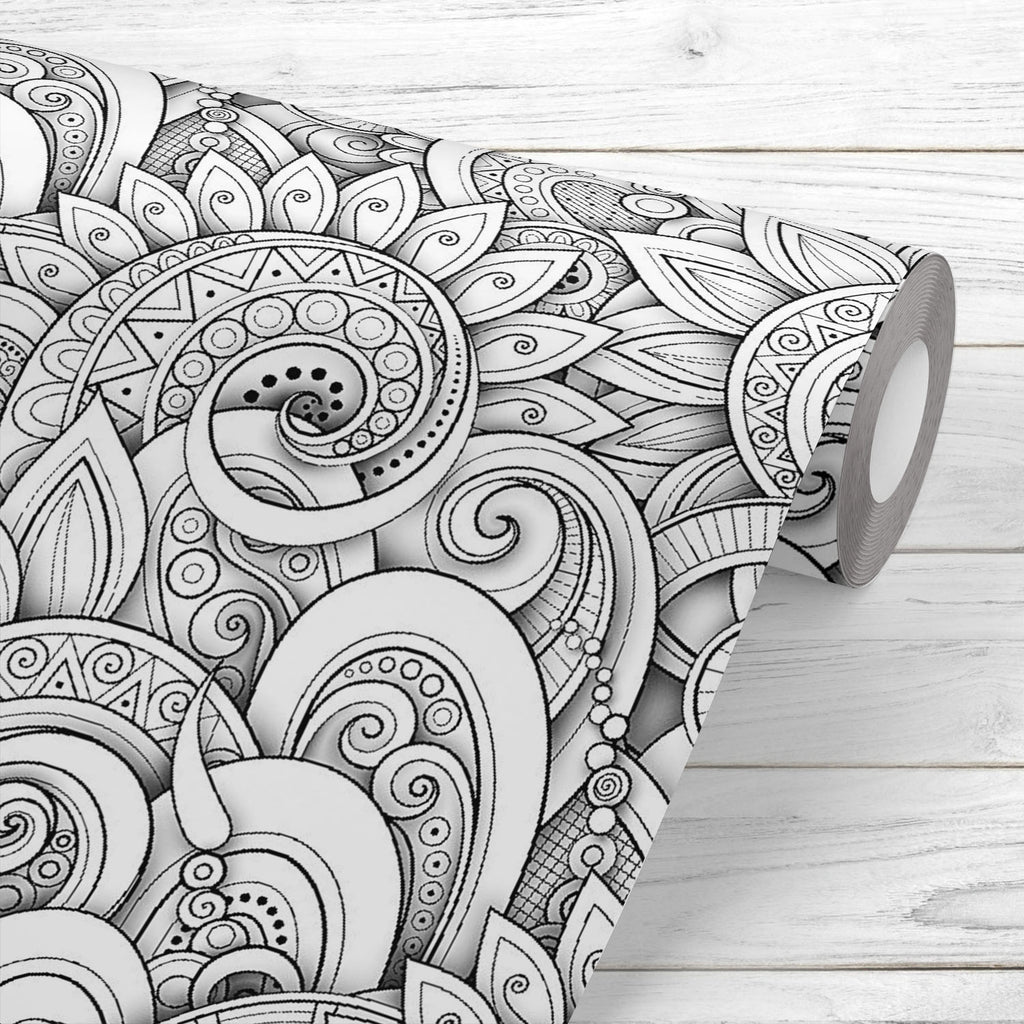 Floral Art Pattern D2 Wallpaper Roll-Wallpapers Peel & Stick-WAL_PA-IC 5016587 IC 5016587, 3D, Abstract Expressionism, Abstracts, Adult, Art and Paintings, Black and White, Bohemian, Books, Botanical, Culture, Ethnic, Floral, Flowers, Geometric Abstraction, Illustrations, Nature, Paisley, Patterns, Scenic, Semi Abstract, Signs, Signs and Symbols, Traditional, Tribal, White, World Culture, art, pattern, d2, wallpaper, roll, book, texture, page, seamless, ornament, vector, abstract, antistress, illustration, 