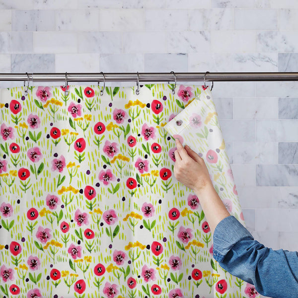 Watercolor Floral Pattern D50 Washable Waterproof Shower Curtain-Shower Curtains-CUR_SH_EL-IC 5016607 IC 5016607, Art and Paintings, Botanical, Floral, Flowers, Gouache, Illustrations, Nature, Patterns, Scenic, Signs, Signs and Symbols, Watercolour, watercolor, pattern, d50, washable, waterproof, polyester, shower, curtain, eyelets, mini, art, backdrop, background, beige, berries, cute, decoration, design, flower, garden, grass, green, illustration, leaf, paint, paper, pink, purple, seamless, spring, summer